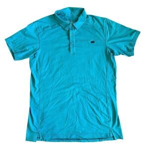 Men’s Arc’Teryx Blue Captive Relaxed Fit Polo Shirt Top Size Large Outdoor
